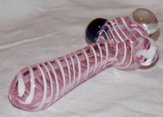 Pink Pipes Pink Glass Pipe With White