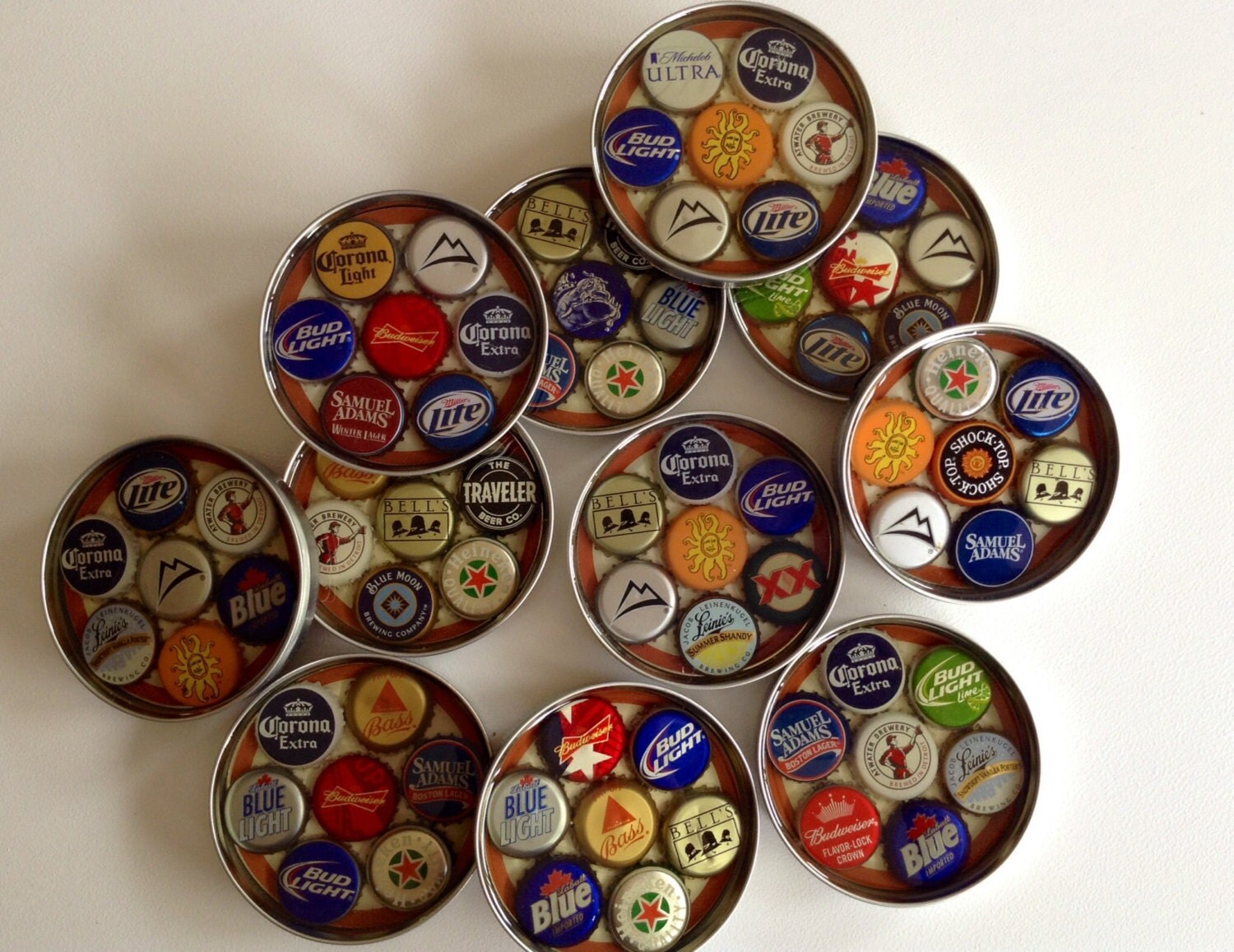 Beer Cap Coasters by JustForBrew on Etsy