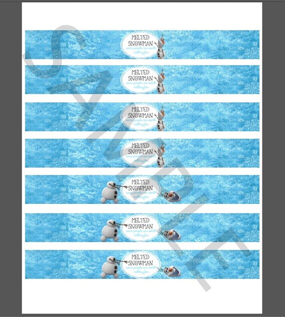 Items similar to PRINTABLE Frozen MINI water bottle labels on Etsy