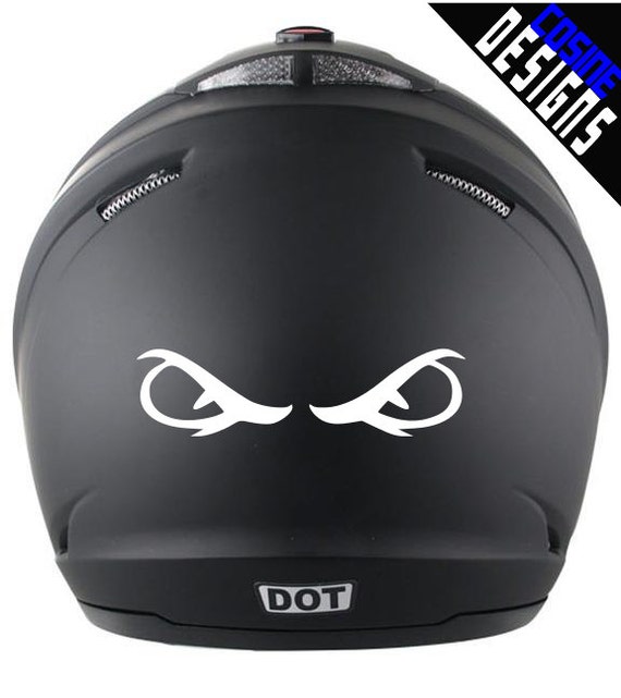Bike Helmet Decal Angry Eyes Reflective Decal by CosineDesigns
