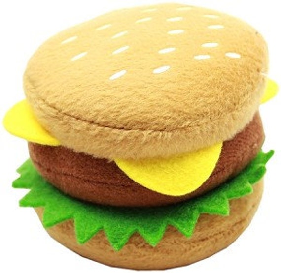 stuffed hamburger dog toy