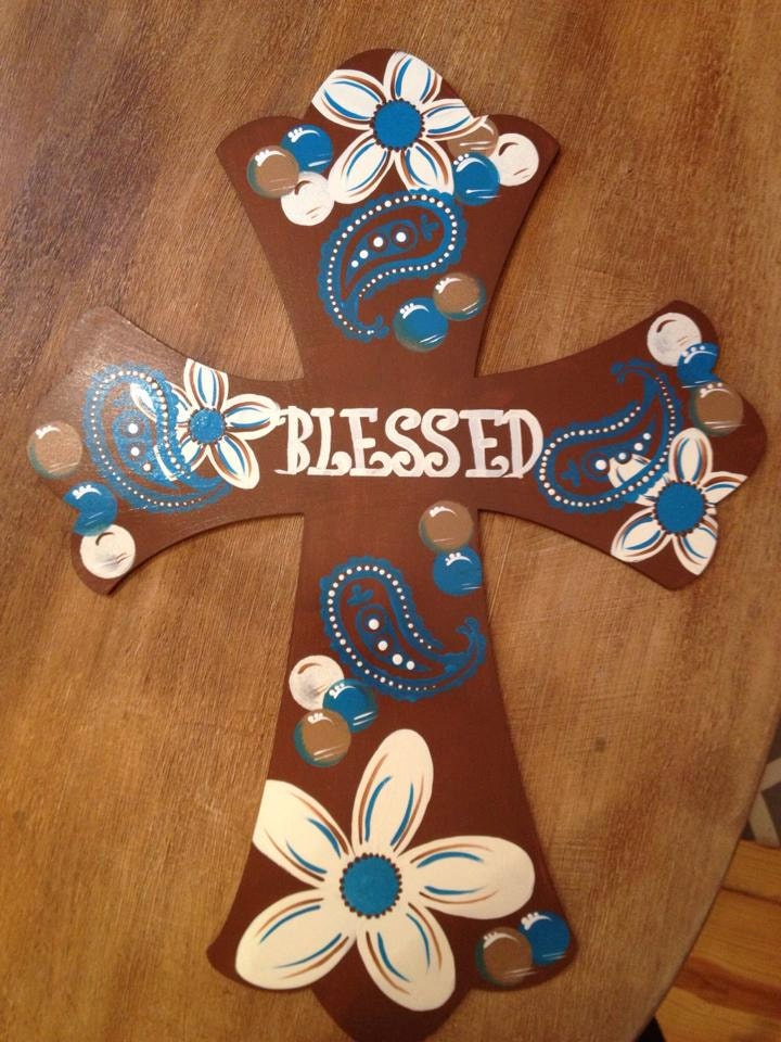 Cross Door Hangers Wooden By Paintingonaprayer On Etsy