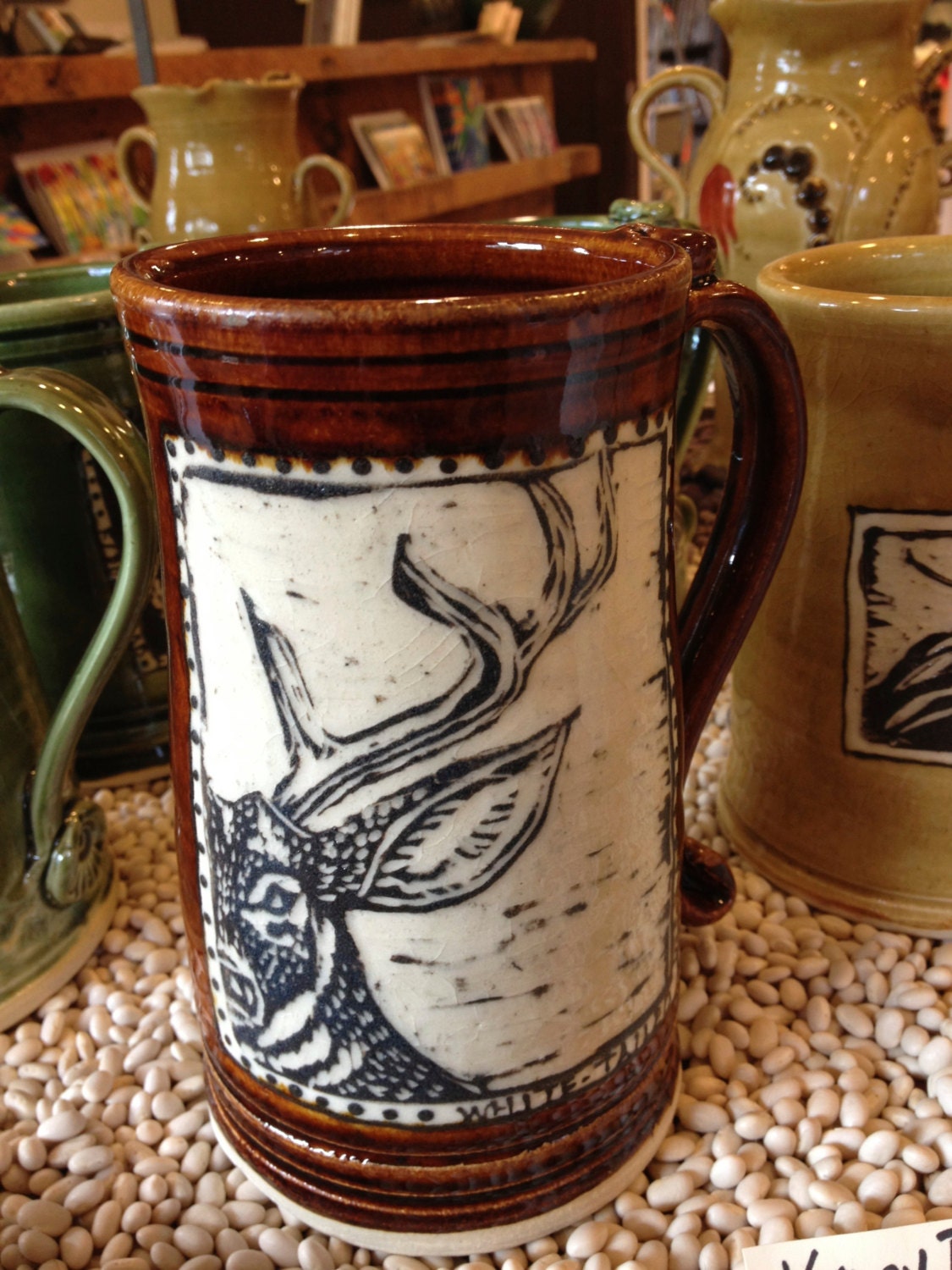 Custom Beer Steins Sgraffito Design personalized and made
