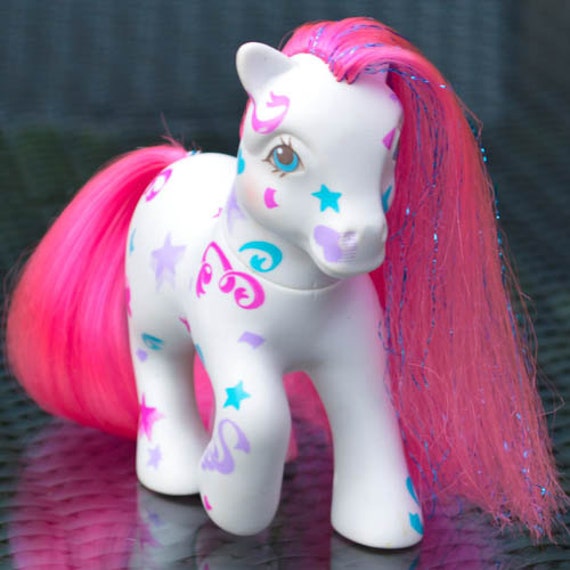 Vintage My Little Pony 'Birthday Pony' White Pink