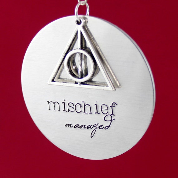 Harry Potter Ornament - Mischief Managed - Aluminum Deathly Hallows Christmas Ornament