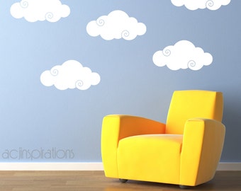 Clouds Wall Decal Set of 5 Cloud Decals Wall Stickers