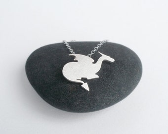 Little fox necklace in sterling silver foxy necklace by huiyitan