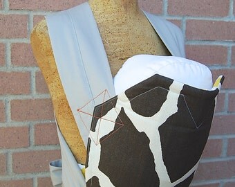 Reversible Mei Tai Carrier - Giraffe Print and Yellow Chevron