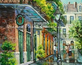 After the Rain - Pirate's Alley, Rainy Day, French Quarter, French Quarter Artist, New Orleans Art, Louisiana Art by New Orleans Artist