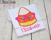 Girls Halloween Shirt, Nerdy Candy Corn, Embroidered Applique Shirt or Bodysuit Il_170x135