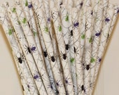 Halloween Paper Straws, Creepy Spiders Halloween Party Paper Straws, Spooky, Trick or Treat , Halloween Party Favor, Mason Jar Straw, Party Il_170x135