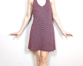 90’s grommet halter mini dress