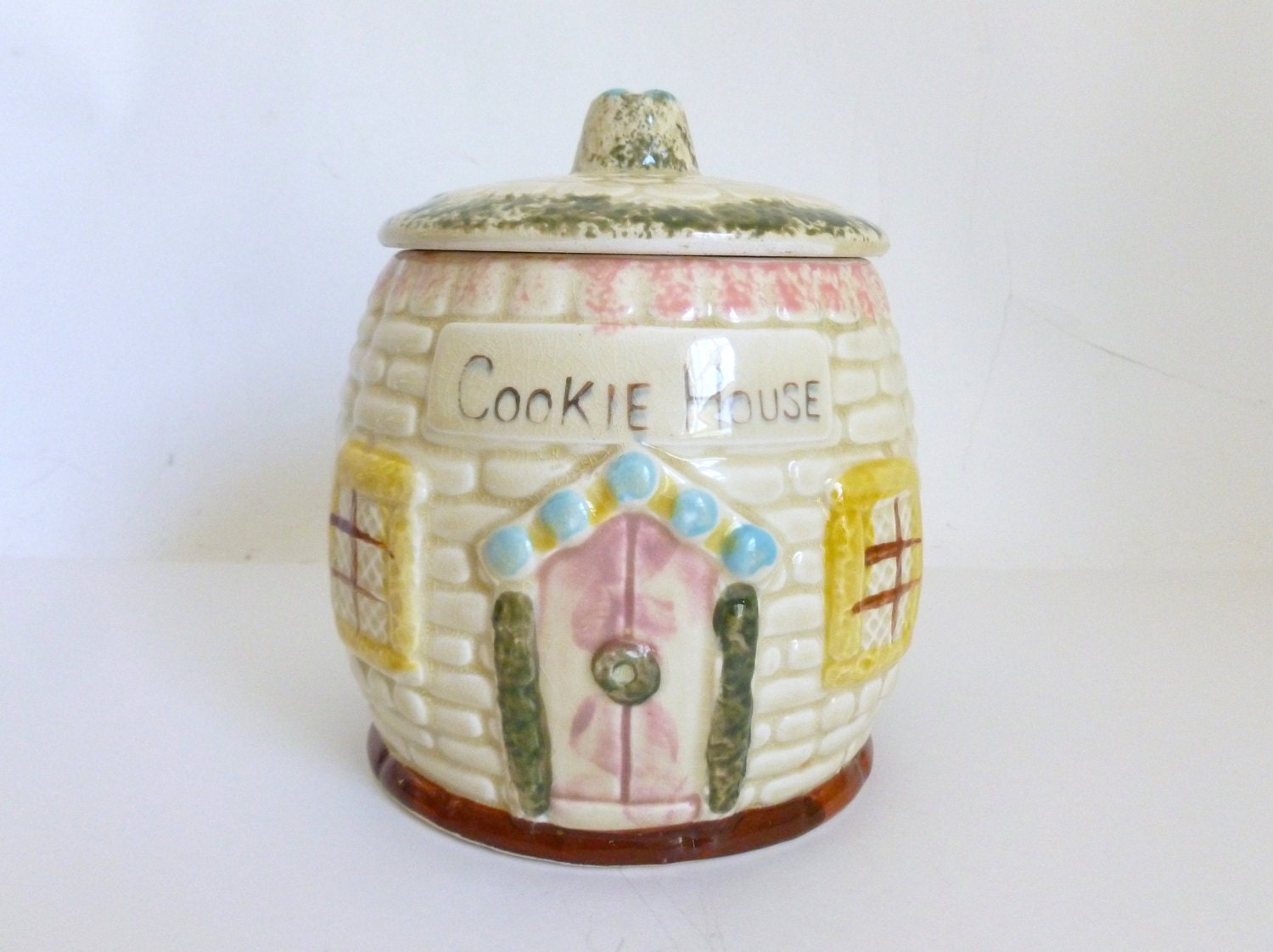 Mid Century 1950's Ceramic Cookie House Cookie Jar by JoeBlake