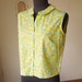 RESERVED FOR MARIAN...Vintage 60's Sleeveless Shirt, Paisley Print, Mint Green Pastel Floral, Rockabilly, Mad Men, Women's Medium