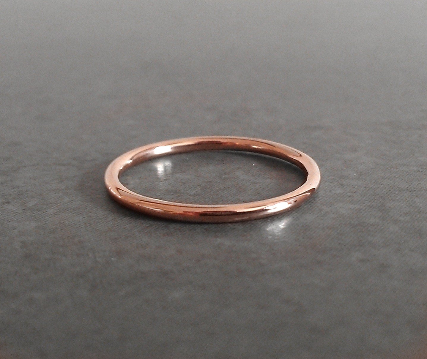 Simple Rose Gold Thin Wedding Ring 14k Rose Gold