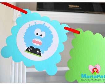 Monster 12 Month Photo Banner Picture Banner, Monster Birthday, Monster Bash, Monster Theme, Monster Birthday A1031