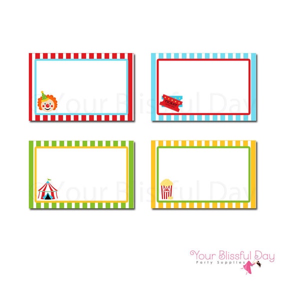 PRINTABLE Carnival Label Tents #518 Il_570xn
