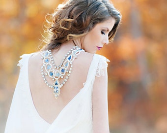 Blue Willow Back Necklace