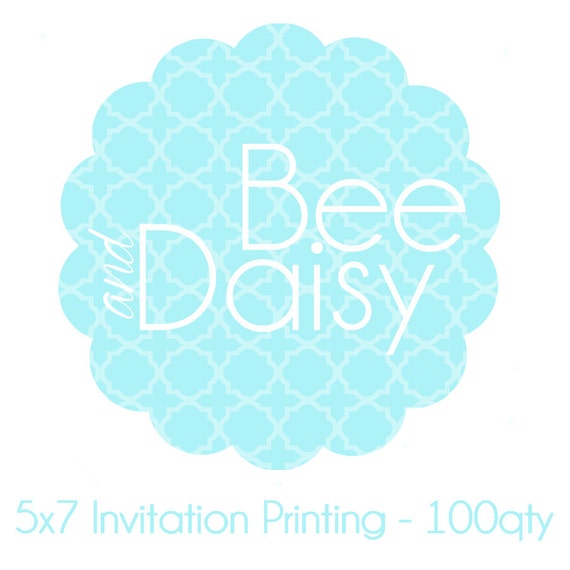 100 - Premium Printed 5x7 Invitations with Envelopes - Add on to any BeeAndDaisy Invitation Design Il_570xn
