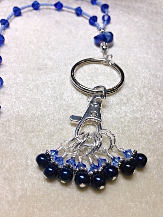 Knitting Stitch Marker Necklace Lanyard with by JillsHandmadeStuff