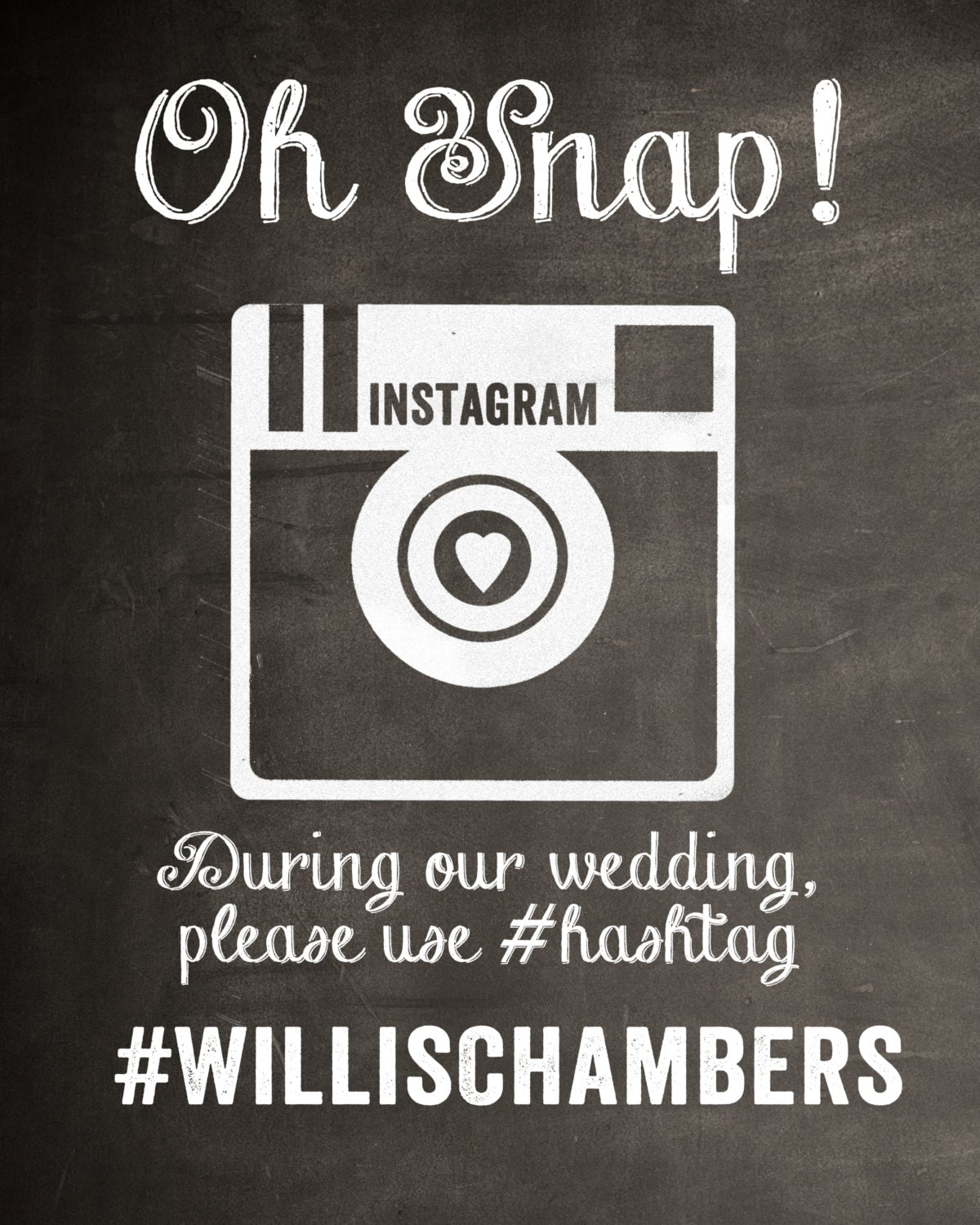 Download Chalkboard Instagram Wedding Sign by MostazaSeedGraphics ...