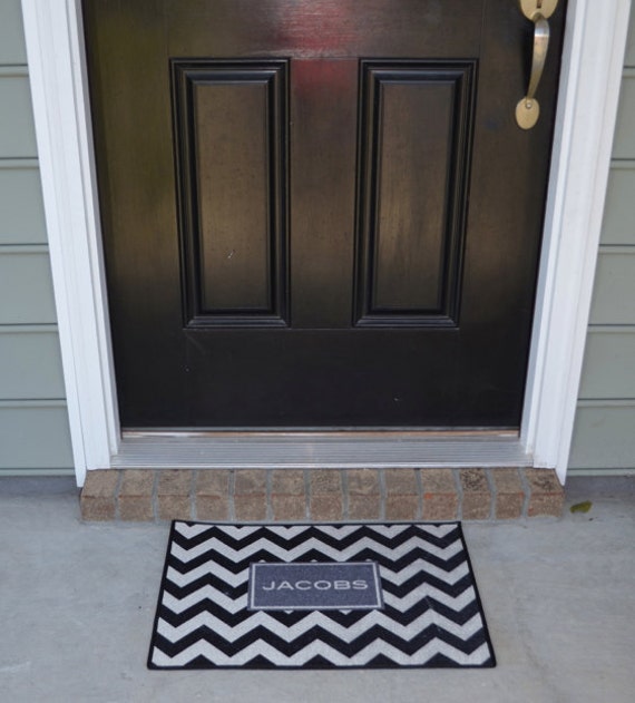 Personalized Door Mat Monogrammed Custom by LoveyDoveyCreations