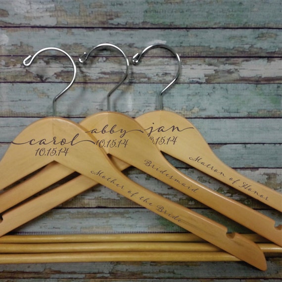 Wedding Dress Hanger Personalized Engraved Name in Script
