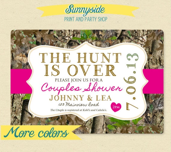 The Hunt is Over - Couples Wedding Shower Invitation Il_570xn