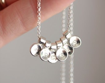 Sterling silver initial necklace, personalized necklace, gift for her, gift under 100, name necklace, personalised, pebble, typography