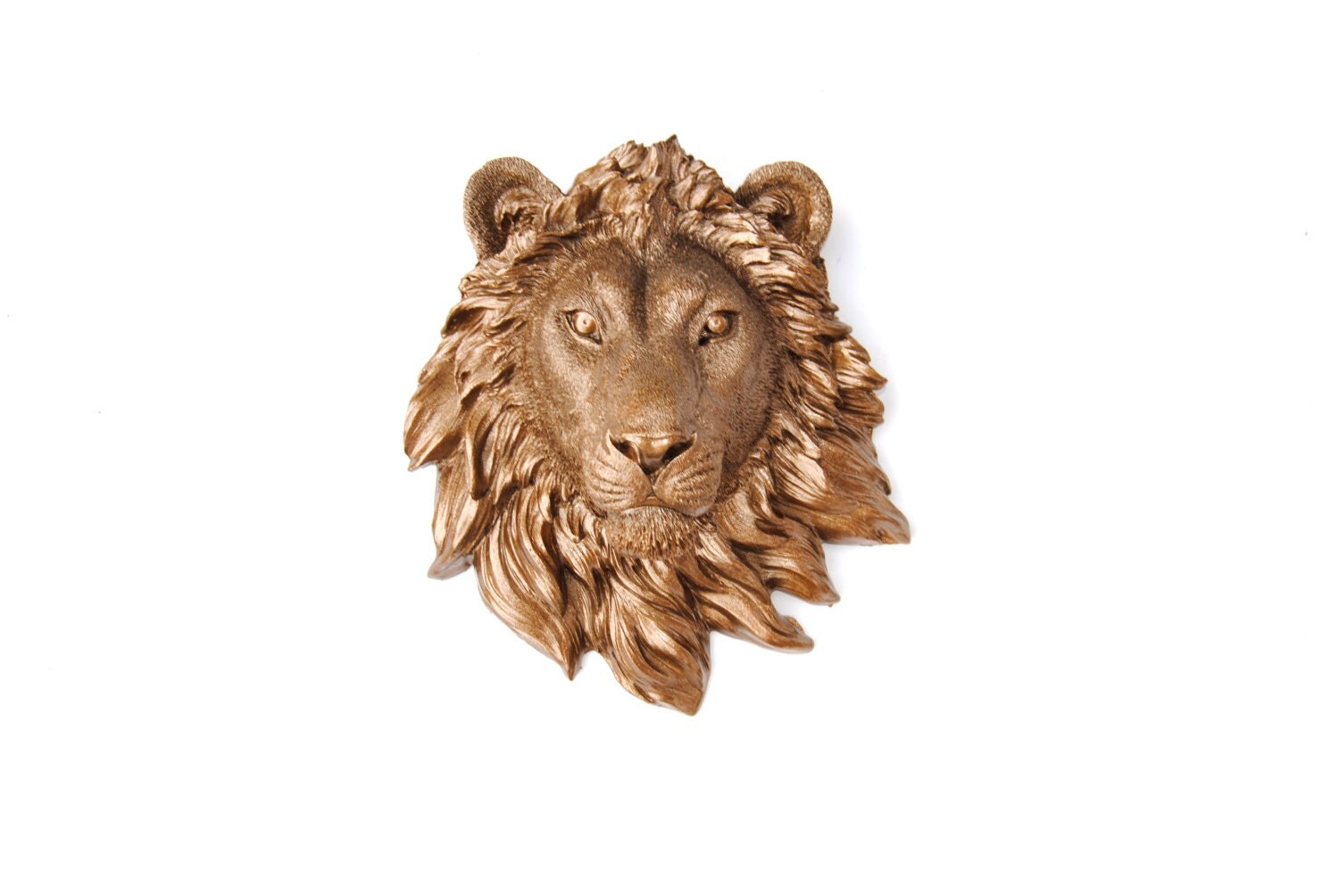 Miniature Bronze Lion Wall Mount Faux Taxidermy MLI09