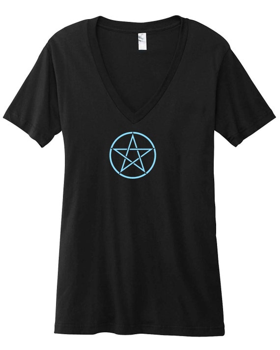 Sexy DEEP V-Neck Pentacle Tee Variety of by WonderfullyWitchy