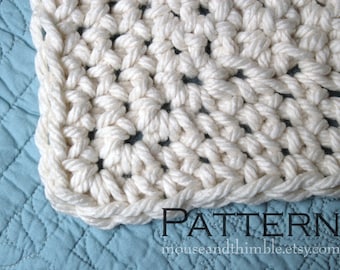 Queen Size Chunky Afghan Blanket Easy Crochet PATTERN 85" x 66" (216 x 168) cm - PDF 8566