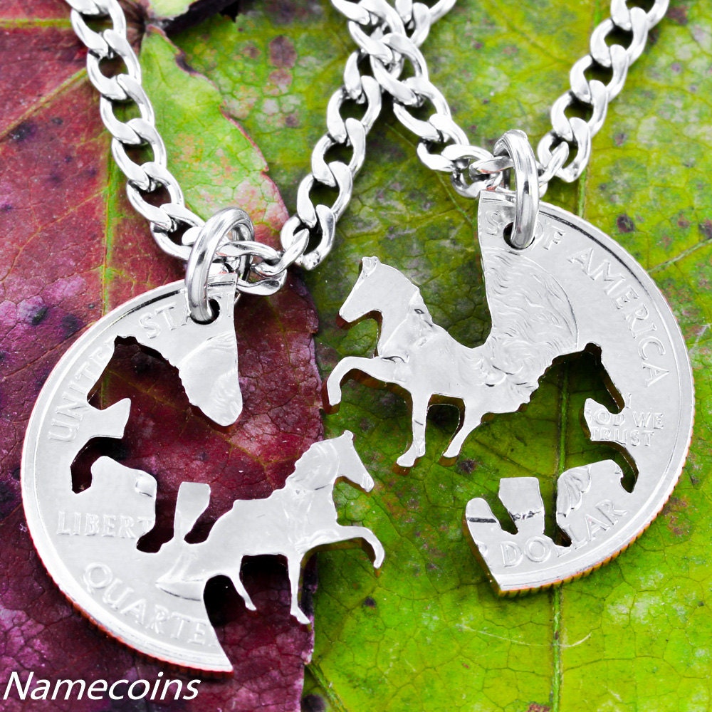 Horse Necklaces Cowgirl Best Friends Jewelry Interlocking