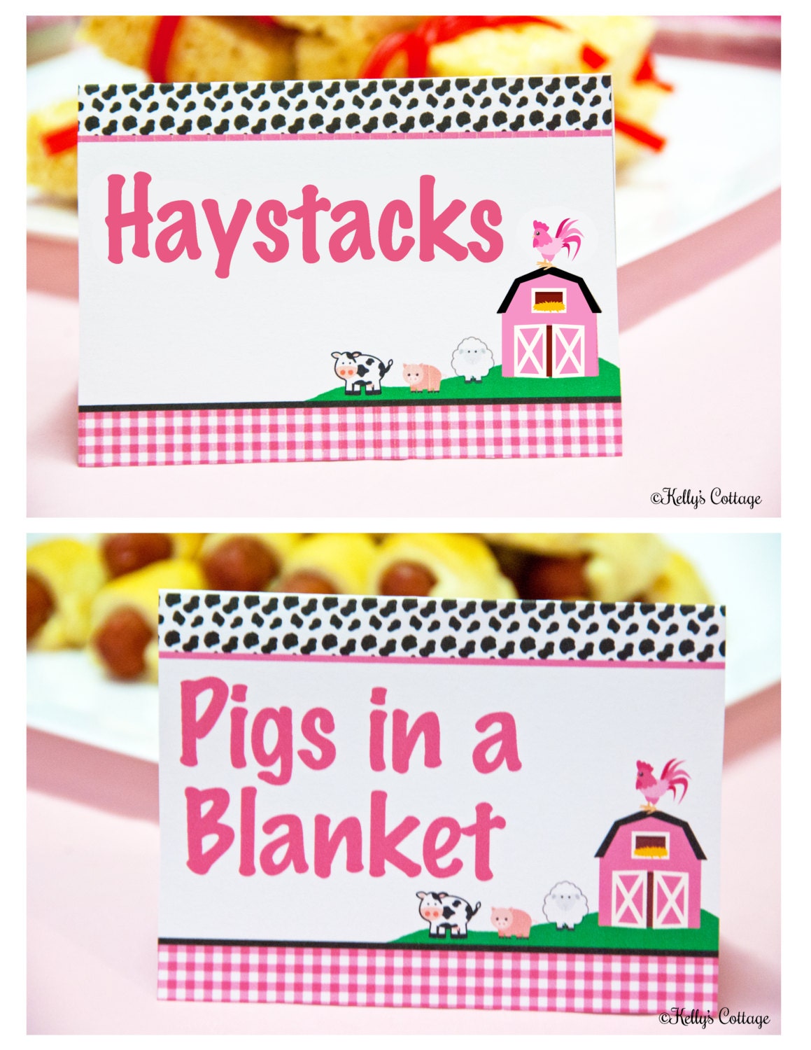 Barnyard Birthday Party Labels Instant Download Printable