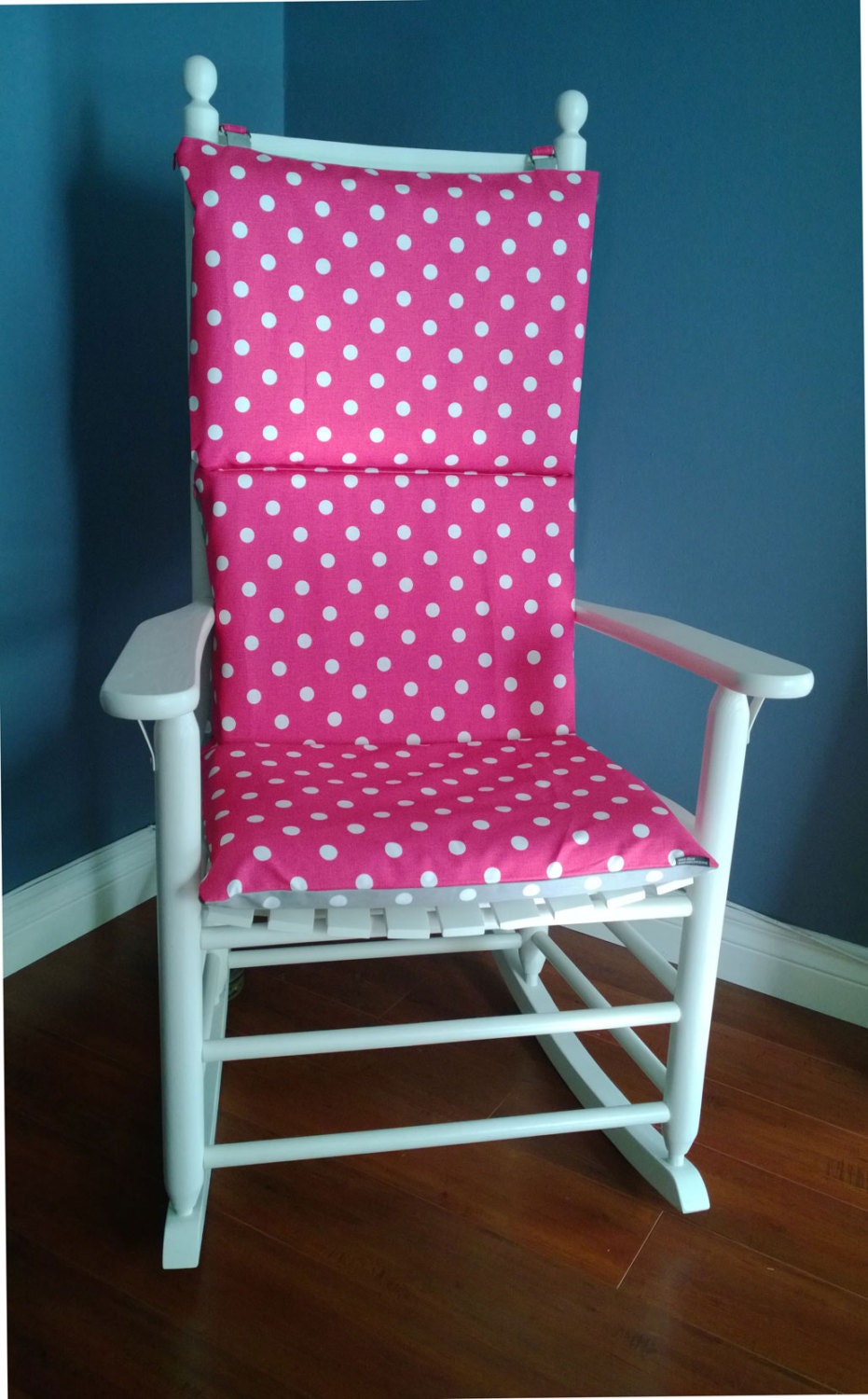 ON SALE Rocking Chair Cushion Cover Hot Pink Grey Polka Dot