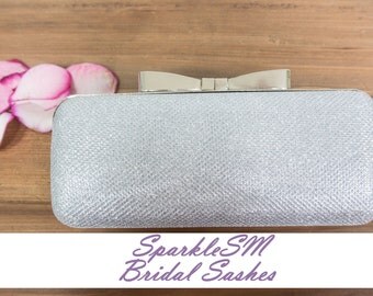 Rhinestone Clutch, Bridal Clutch, Wedding Hand Bag, Wedding Purse, Sparkly Rhinestone Minauderie, SparkleSM Brida Sashes