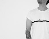 DAN005 - Mann T-Shirt Gr. S-XL Farbe weiss schwarz Motiv schwarz weiß Rundhals 100% Baumwolle