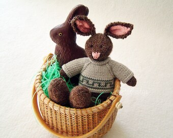Knitted Rabbit - Knitted Toy - Stuffed Animal Knitted Bunny - Hand Knit Toy - Kids Easter Bunny - Waldorf Toy - Hand Knitted Animal, STEPHEN