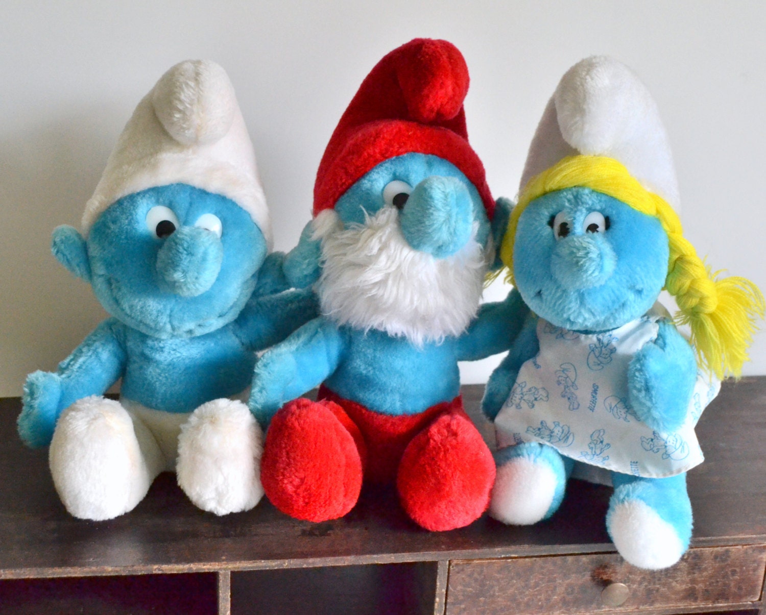 vintage papa smurf stuffed animal