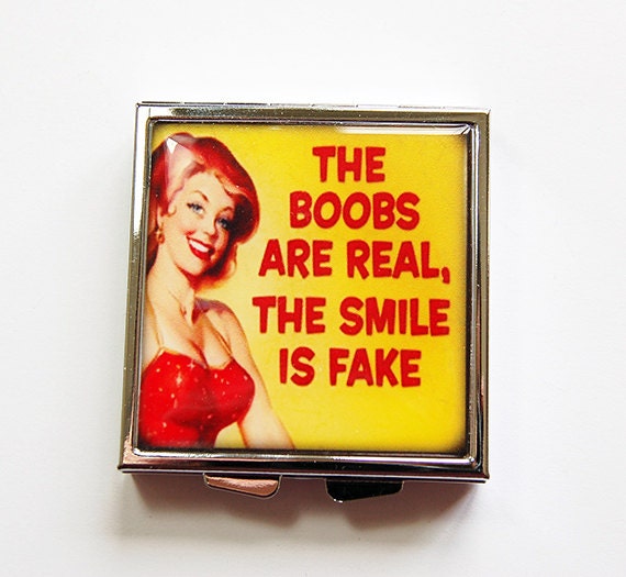 Funny pill case Funny Pill box 4 Sections Humor by