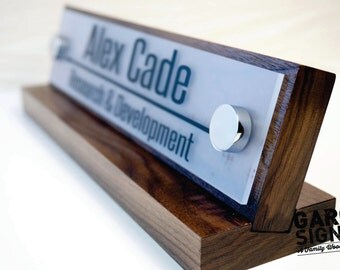 Office Name Plate: Personalized Wood Desk Sign and by 