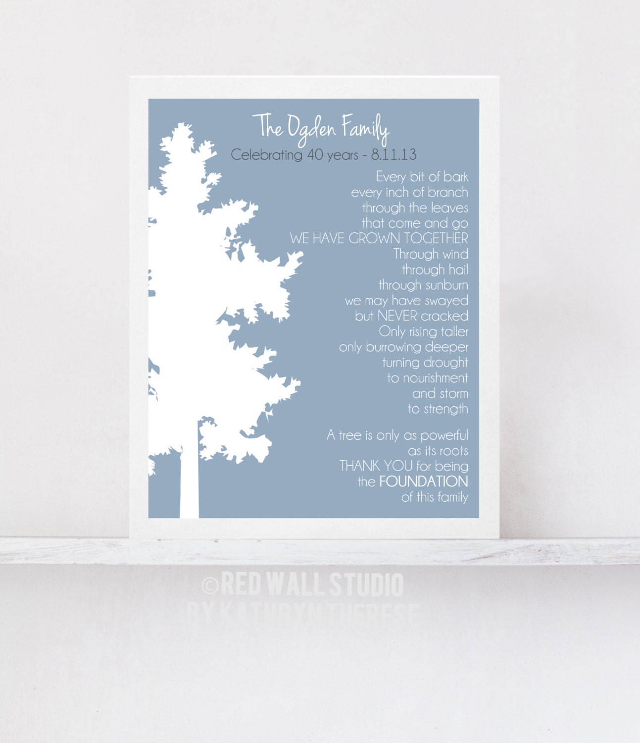 30th 40th 50th  Wedding  Anniversary  Gift  by RedWallStudio 