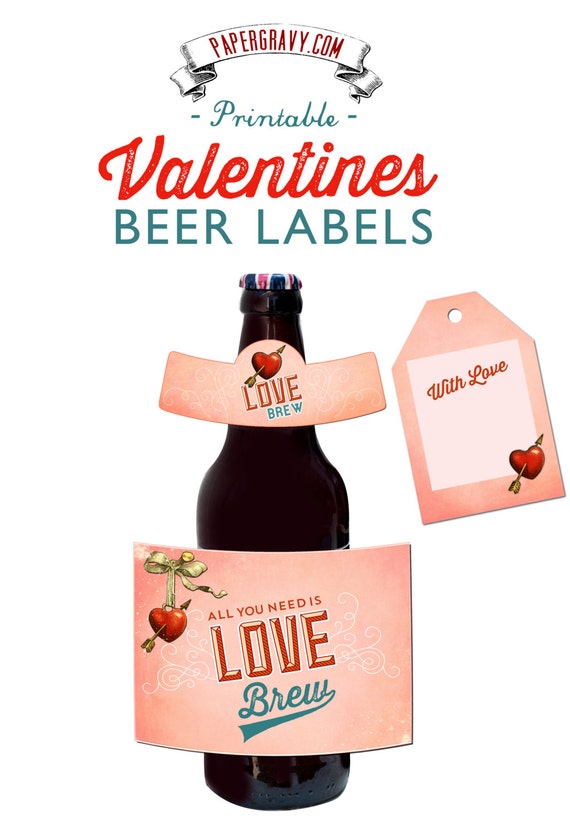 printable valentines day beer bottle labels by papergravy