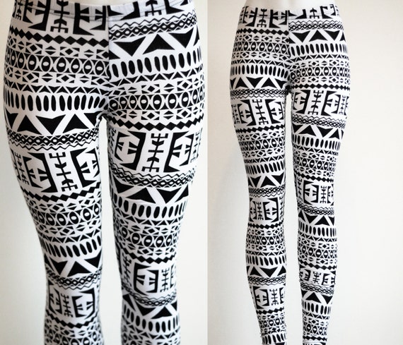 Tribal Womens Aztec mayan print pattern black and by VixenObscure