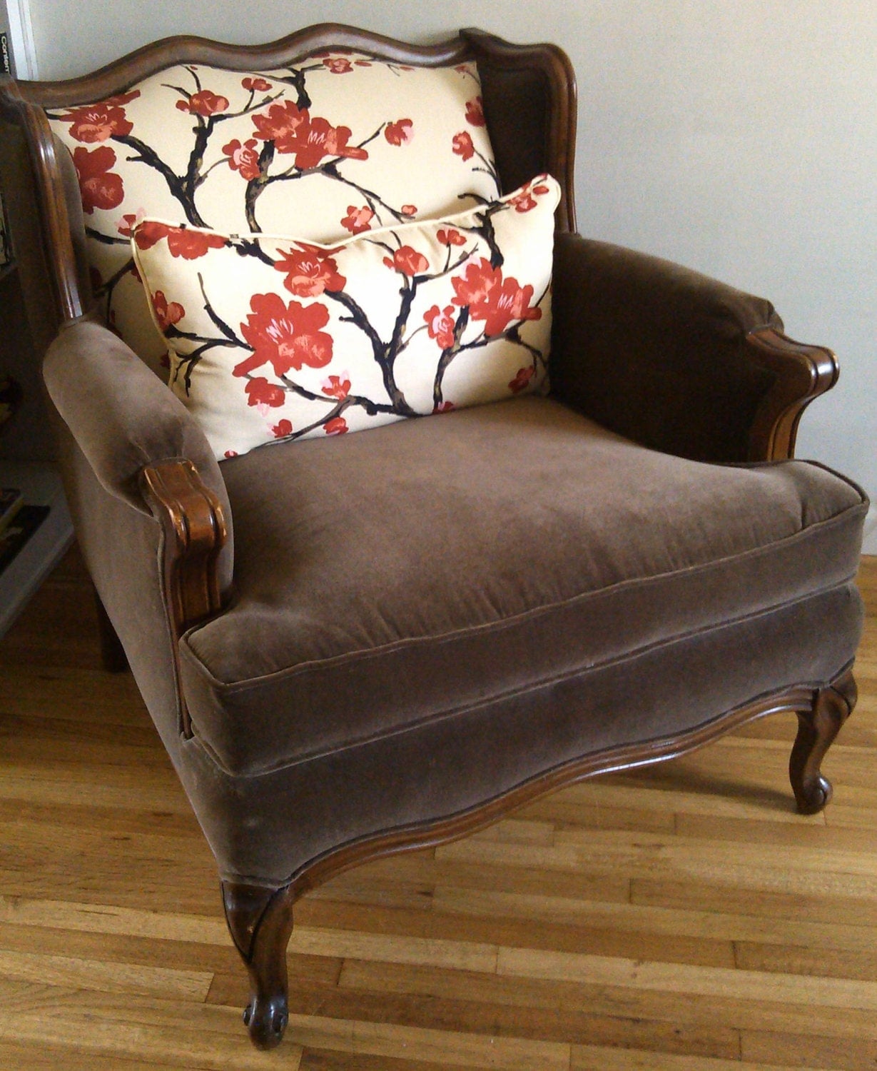 Vintage Chair Wingback French Country Rustic by theupcyclehabit
