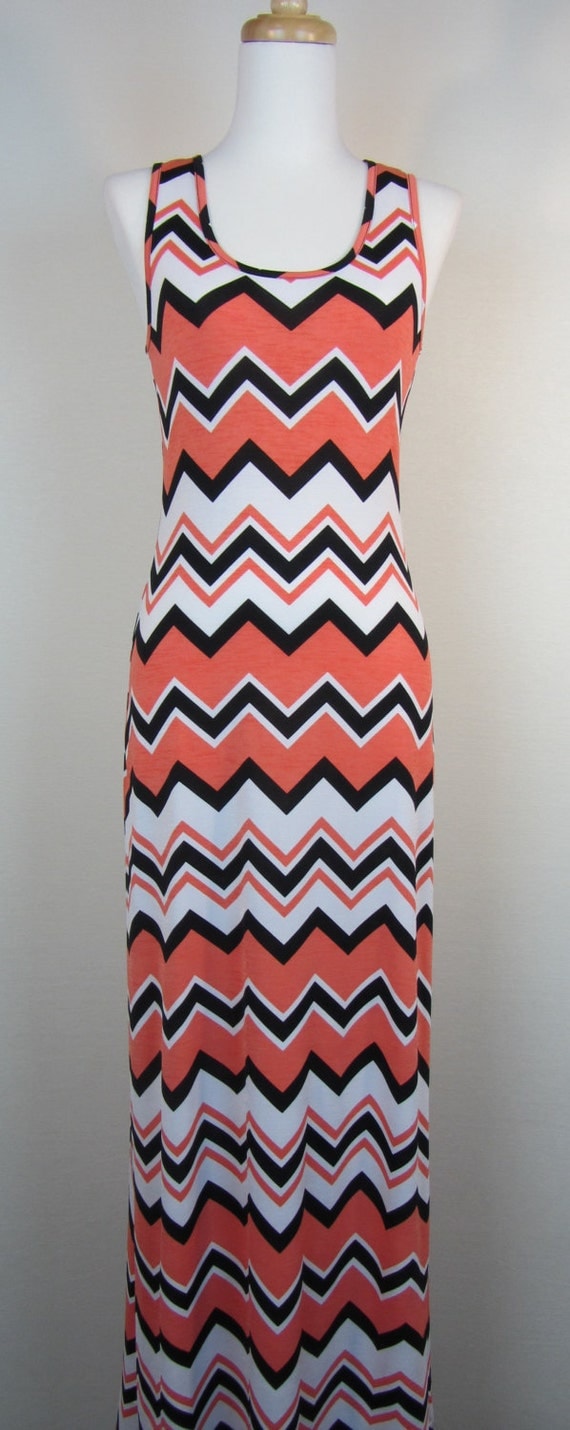 Chevron Print Maxi Dress