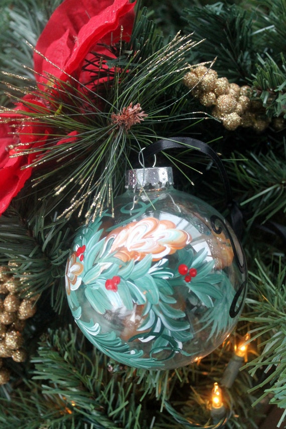 Christmas Ornament Hand painted personalized with initial