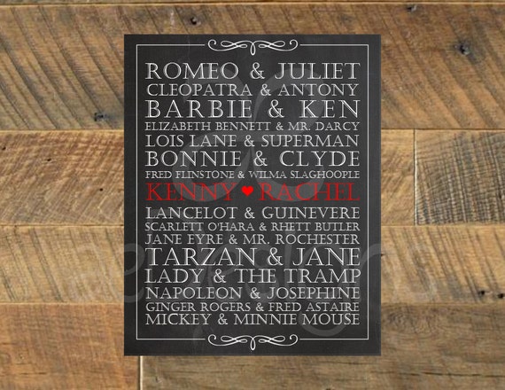 Customized Printable Famous Couples By Glamazongraphics On Etsy 2738