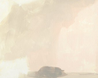 Neutral Abstract Art Print, Acrylic Painting in Giclee Print, Pink and Taupe Wall Decor, Framed Wall Art, Abstract Landscape Artwork, Helen