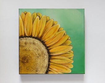 Sunshine, acrylic painting, sunflower painting, original painting, modern sunflower, flower painting, canvas painting, yellow sunflower